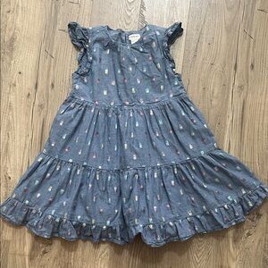 Crewcuts Blue Kids Dress with Ruffle Details